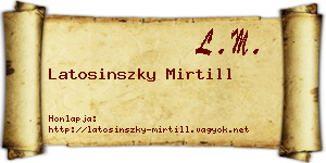 Latosinszky Mirtill névjegykártya